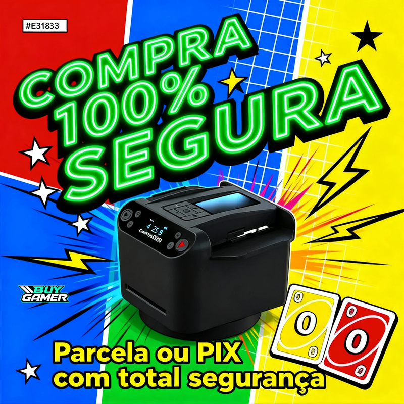 UNOFlow 360™ – O Embaralhador Automático que Acaba com a Trapaça e a Briga no UNO (Brinde: Baralho Oficial UNO)