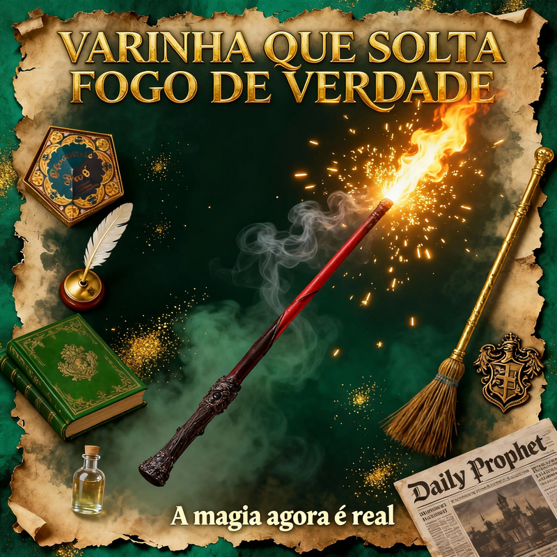 Varinha Mágica Original Harry Potter - VARINHA MÁGICA QUE FUNCIONA DE VERDADE