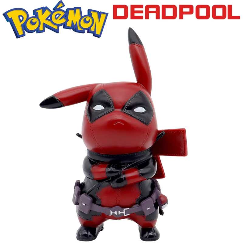 Pokemon Pikachu Deadpool 12cm Action Figure, Marvel, Decoração, Boneco, Brinquedo, Presente, Anime