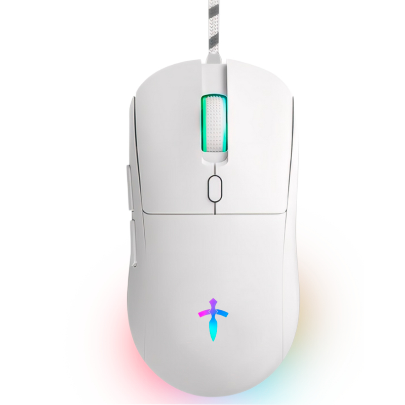 Mouse Gamer Jogo Ergonômico 8000dpi Óptico Com Fio Led Rgb Usb Pc Computador Branco Preto Titorion
