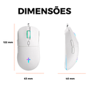 Mouse Gamer Jogo Ergonômico 8000dpi Óptico Com Fio Led Rgb Usb Pc Computador Branco Preto Titorion
