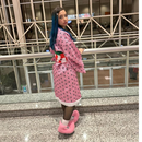 Kimono + Faixa Nezuko Manto Demon Slayer Jaleco Anime Kimetsu no Yaba Capa Geek Unissex quimono Rosa