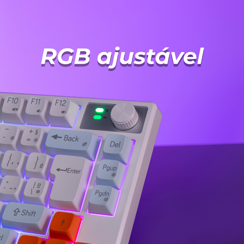 Teclado Tkl Semi Mecânico Gamer Anti Ghosting Led Rgb Abnt Usb Pc Computador Notebook