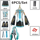 Miku Cosplay Hatsune Vestido De Fantasia Conjunto Completo De Halloween Adulto Feminino Para Mulheres