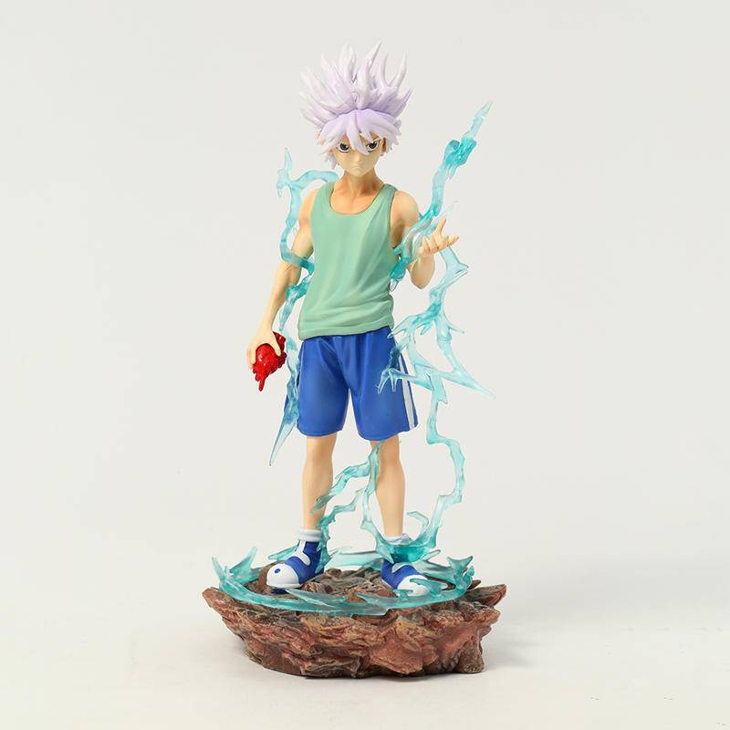 Figural anime 22cm hunter×hunter killua zoldyck figura agradável modelo de brinquedo presente natal