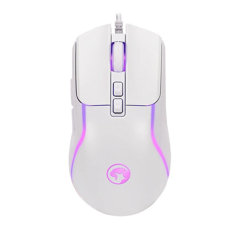 Mouse Gamer Marvo M292, RGB, 8000DPI, 7 Botoes, Branco, M292-WH