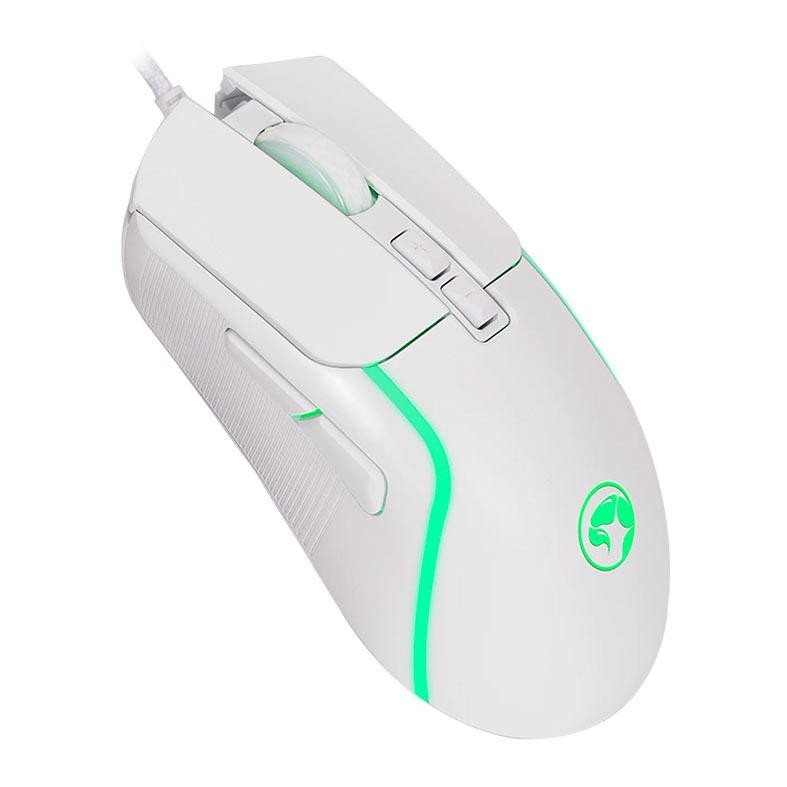 Mouse Gamer Marvo M292, RGB, 8000DPI, 7 Botoes, Branco, M292-WH